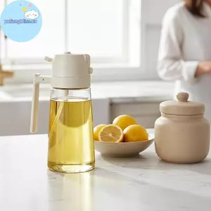 Pufangbliss Bình Đựng Dầu 2 Trong 1 Cho Nhà Bếp Bình An Toàn Thực Phẩm Trong Suốt Cho Nồi Chiên Không Khí Salad Nướng VN