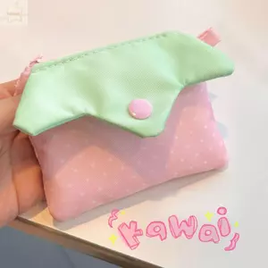 Ví đựng tiền xu AWNGD, Túi đựng mỹ phẩm Mini thiết kế dây kéo chấm bi, Hộp đựng thẻ di động INS Dâu tây Lưu trữ phụ kiện nhỏ