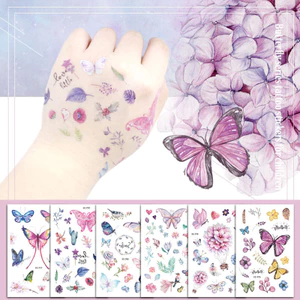 Màu Nước Hoa Bướm Hình Xăm Tạm Thời Hoạt Hình Thân Cánh Tay Dán Chống Thấm Nước An Toàn Dùng Một Lần Trẻ Em Sinh Nhật