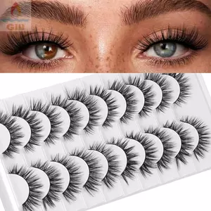 GILL Faux Mink Lash, Lông mi giả dài thủ công, Làm đẹp Full Strip Dụng cụ trang điểm mắt không độc ác Mở rộng lông mi mắt