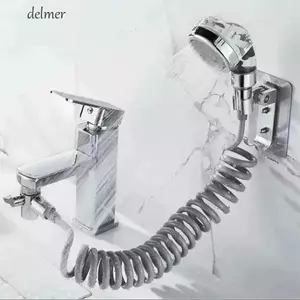 Đầu vòi hoa sen DELMER, Đầu nối vòi nước có thể lọc có thể treo được, Ống nước có thể thu vào đa chức năng bằng nhựa Bộ mở rộng vòi nước đa năng Phòng tắm