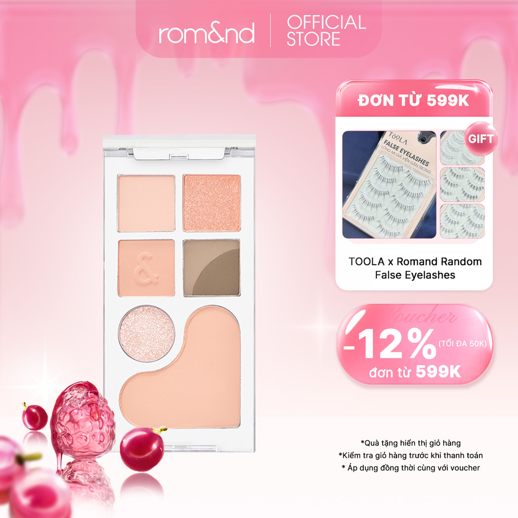 [Rom&nd] [Newbare] Bảng Phấn Mắt & Má Hồng Romand Bare Layer Palette 14g