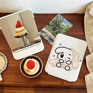 Gương Gấp Trang Điểm Bé Gái Tóc Vàng Nét Vẽ Đơn Gương Bỏ Túi Hot Bán