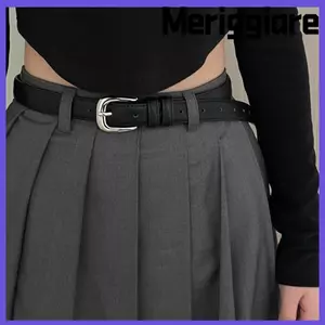 Thắt lưng mỏng khóa chốt MERIGGIARE, Thắt lưng da PU đa năng thời trang, Thắt lưng nữ