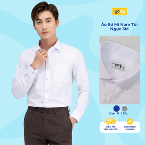Áo sơ mi nam YODY dài tay có túi ngực, chất lụa nến chống nhăn thông thoáng TRA - MOSH25A105
