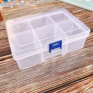 Khung Ảnh Có Thể Tháo Rời 6 Lưới Ngăn Trong Suốt Nhựa Hộp Bảo Quản Trang Sức Bông Tai Hạt Vít Giá Đỡ Hộp Đựng Màn Hình Hộp Đựng VN
