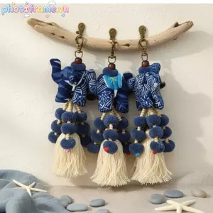 Khung Ảnh Nhiều Màu Sắc Voi Móc Khóa 1 Cái Thắt Lưng Nhuộm Vải Mặt Dây Chuyền Viền Phong Cách Dân Tộc Cho Trẻ Em Bapa Ví Charm VN