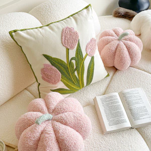 Gối tựa sofa hoa tulip bí ngô dễ thương có ruột trang trí phòng khách phòng ngủ văn phòng phong cách Bắc Âu mềm mại