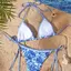 JULYHOT Xanh Trắng Sứ In Dây Tam Giác Hai Mảnh Bikini Nữ Đồ Bơi Riêng Biệt Mặc Đi Biển Điều Chỉnh Áo Tắm Ren Massivedeals