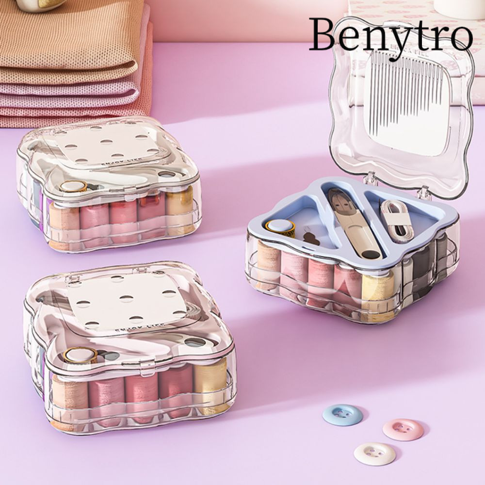 Bộ hộp chỉ kim may BENYTRO, Bộ hộp may đồ thủ công Mini DIY, Phụ kiện dụng cụ may cầm tay Du lịch tại nhà