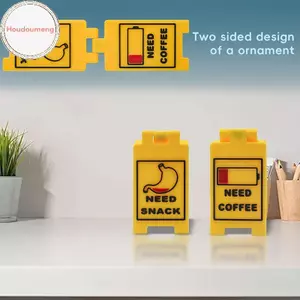Bảng hiệu bàn văn phòng hài hước Hodou- "Cà phê, sau đó làm việc" "Bận rộn" Trang trí máy tính để bàn văn phòng tại nhà Quà tặng đồng nghiệp Unisex, VN đa chức năng