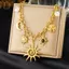 Mặt dây chuyền hình mặt trăng sao biển hợp thời trang Charm Nelace Tuyên bố bằng thép không gỉ Dây chuyền vàng Trang sức thời trang mạ PVD [Mina]