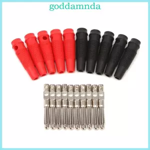 GODD 5 Cặp 10 Chiếc 4mm 32A Solderless Side Stackable Banana Cắm Đồng