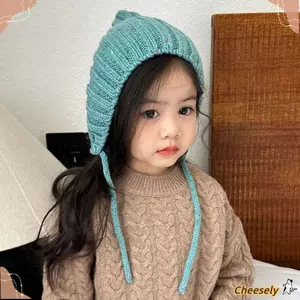 Mũ mùa đông cho bé 1-4 tuổi, Mũ dệt kim móc ấm áp, Thời trang Yêu tinh dễ thương Phim hoạt hình Mũ len trẻ em cho trẻ mới biết đi