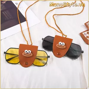 MONOSTYLE Kính Mắt Túi Bảo Quản Mặt Dây Chuyền, Dây Treo Bảo Quản Bằng Da Kính Mát Kẹp, Kính Mát Treo Đa Năng Unisex