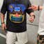 Spike Price Có Thể Giữ Điện Thoại Di Động Pie Star Áo Thun Ngộ nghĩnh SpongeBob SquarePants Tay Ngắn Sáng Tạo Xem TV Pie Star Áo Thun Cặp Đôi Tay Ngắn