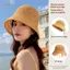 PNPIA- Mũ lưu vực sọc sẵn sàng đi biển mùa hè có thể gập lại với tấm che nắng dệt kim thoáng khí
