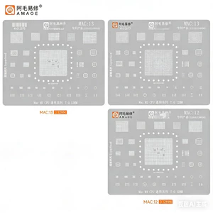 AMAOE MAC11 MAC12 MAC13 BGA Reballing Stencil Tin Trồng Hàn Cho MacBooK Mac M3 / M4 / M5 Công Cụ Sửa Chữa CPU