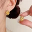V.I.T Accessories | Bông tai bầu dục đá vàng (1 màu)