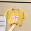 Áo thun ngắn tay Cotton nguyên chất cho bé gái in hình hoạt hình mùa hè cho bé gái dáng rộng thoáng khí cổ tròn hàng đầu hợp thời trang HIAS