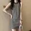 Đầm dây dệt kim sọc phong cách Hàn Quốc mùa hè Slim-fit thon gọn hơn Thiết kế thích hợp Áo Vest không tay hẹp