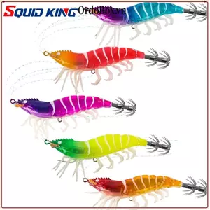 ORDOBOX Mực Jig, Mồi chìm chậm phát sáng ngang, Tôm 105mm 11g / 80mm 7g Webfoot Gỗ Tôm Bạch tuộc Mồi câu cá bạch tuộc