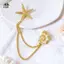 Chủ đề biển Trâm cài hình sao biển Conch Lapel Pin có dây chuyền sel Áo sơ mi thanh lịch Trâm cài cho bộ đồ dự tiệc Phụ kiện đám cưới EMKK