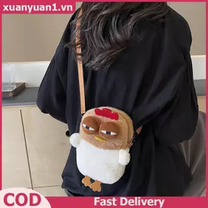 XUAN Sang Trọng Có Thể Điều Chỉnh Dây Đeo Hoạt Hình Túi Chien Ví Nữ Lông Tơ Hen Túi Đeo Vai Túi Xách Cho Tiệc Du Lịch VN
