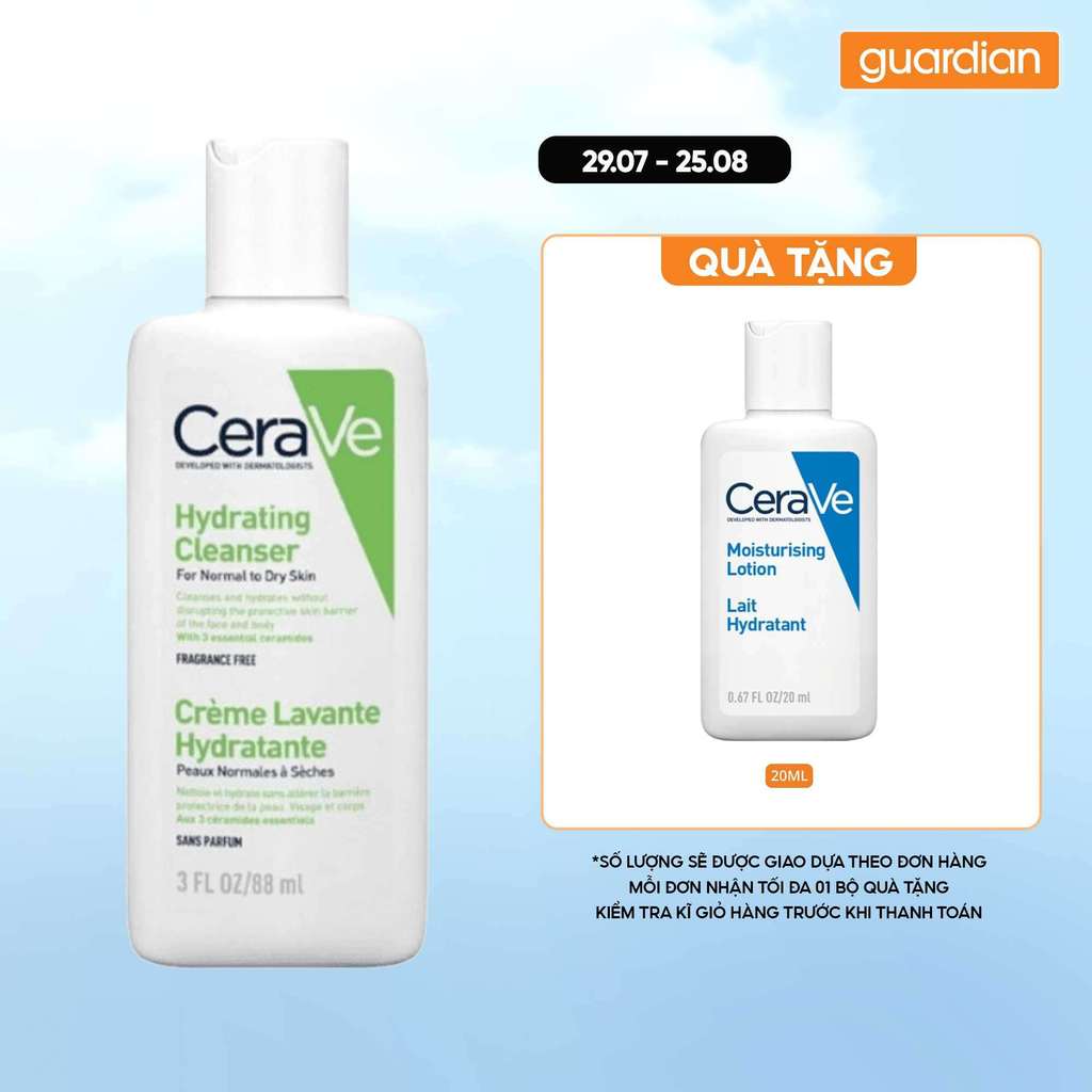 Sữa Rửa Mặt CeraVe Hydrating Cleanser Giúp Làm Sạch Và Cấp Ẩm Dành Cho Da Thường Và Da Khô 88ml
