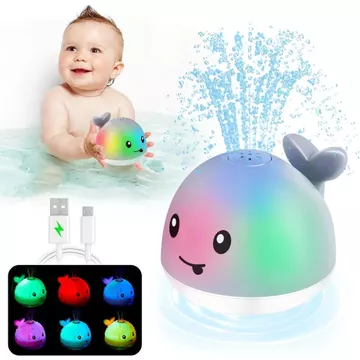 Đồ chơi tắm cho bé, Đồ chơi tắm cho trẻ mới biết đi cho trẻ em 1-3 tuổi, Đồ nhồi bông giỏ lễ Phục sinh cho bé, 1 2 3 tuổi Quà tặng bé gái Đồ chơi trẻ em 6-12-18 tháng Ánh sáng Đồ tắm cá voi Tưới nước 