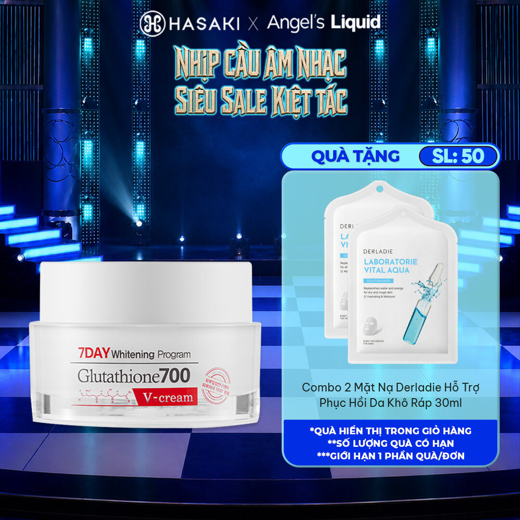 Kem Dưỡng Sáng Da Angel's Liquid 7Day Whitening Program Glutathione 700 V-Cream 50ml