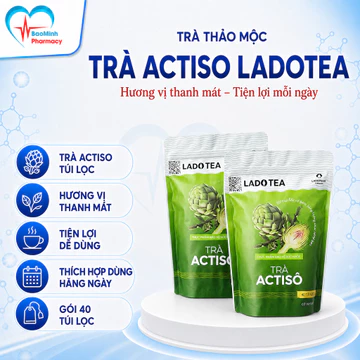 Trà Atiso túi lọc, trà Actiso Đà Lạt Ladophar (100 gói), món quà sức khỏe từ thiên nhiên.