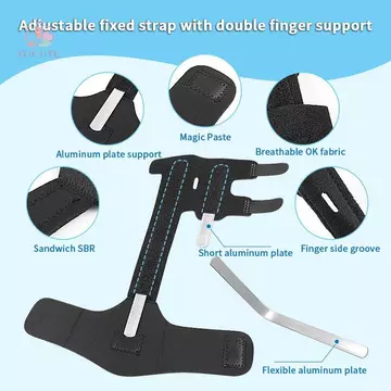 GJCUTE Có Thể Điều Chỉnh Hai Ngón Tay Nẹp Kích Hoạt Ngón Tay Nẹp Thẳng Gãy Bent Ngón Tay Cái Nẹp Ngón Tay Cái Nẹp Ngón Tay Tenosynovitis Hỗ Trợ Corrector WTD