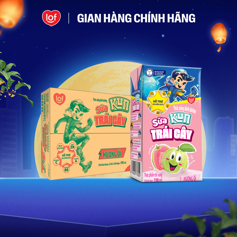 Sữa trái cây Kun vị ổi thùng 48 hộp x 110ml