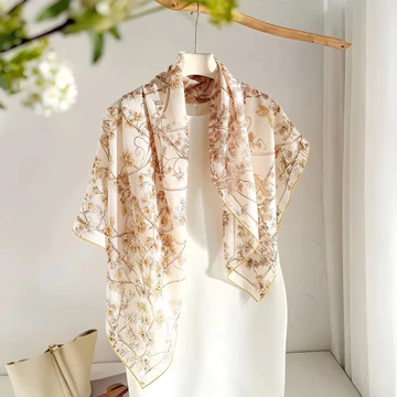 Phong Cách Mới Phiên Bản Hàn Quốc Hai Mặt Họa Tiết In Hình Khăn Vuông Lớn Điều Hòa Không Khí Phòng Khăn Choàng Nữ Bên Ngoài Hoa Lụa Khăn Khăn Khăn Khăn Khăn Choàng