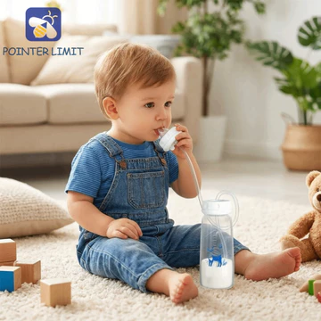 POINTER LIMIT Bình sữa sơ sinh, Bình sữa trẻ em 150 / 240ml rảnh tay, Chống nghẹt thở dễ thương với ống hút Bình sữa cho trẻ sơ sinh Bình sữa cho trẻ sơ sinh