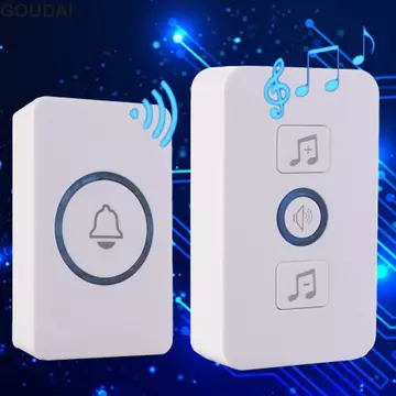 Chuông cửa không dây GOUDAI, Chuông cửa thông minh 5 âm lượng chống nước, Âm lượng có thể điều chỉnh 60 chuông Đèn LED chạy bằng pin Chuông cửa chào mừng Nhà thông minh