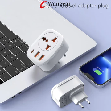 Ổ cắm đa năng WANGMCAI, Ổ cắm điện loại C sạc nhanh, Cổng USB đa chức năng Phích cắm Anh phích cắm EU Bộ mở rộng ổ cắm tường PC