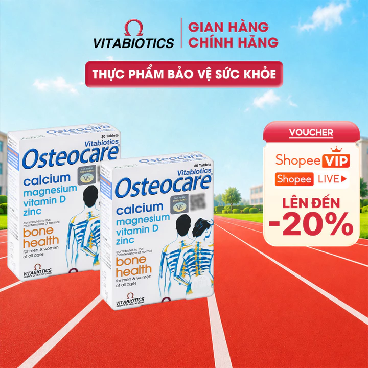 Combo 2 Hộp TPBVSK OSTEOCARE Hỗ Trợ Xương Chắc Khỏe 30 Viên Vitabiotics