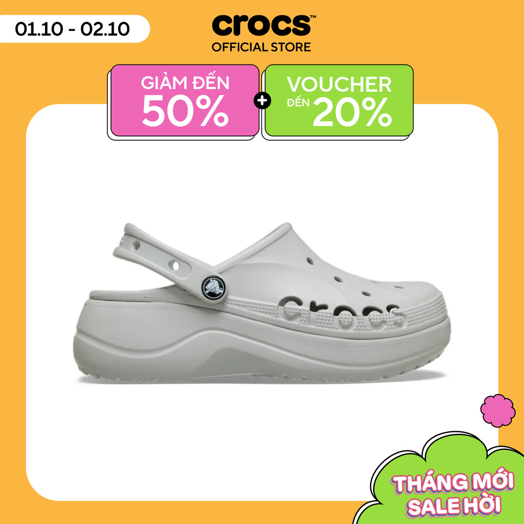 [ĐỘC QUYỀN SÀN TMĐT] Giày Clog Nữ Crocs Baya Platform - Pearl - 208186-101