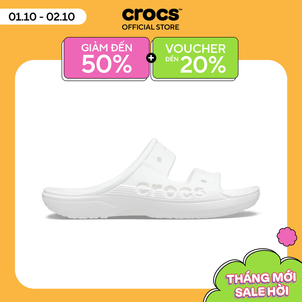 Dép Xăng Đan Unisex Crocs Baya - White - 207627-100