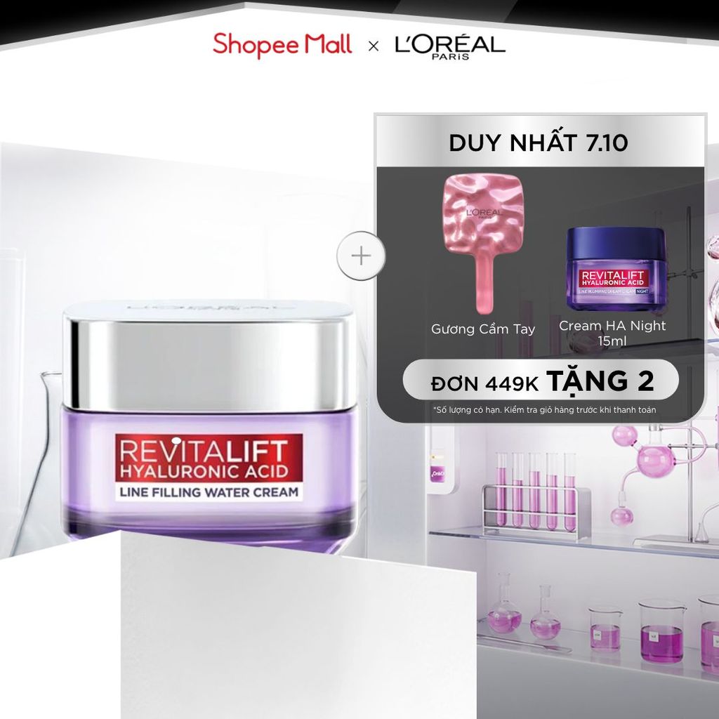 Kem dưỡng siêu cấp ẩm, giúp làm căng mượt da và giảm nếp nhăn L'Oreal Paris Revitalift 1.5% Hyaluronic Acid 50ml