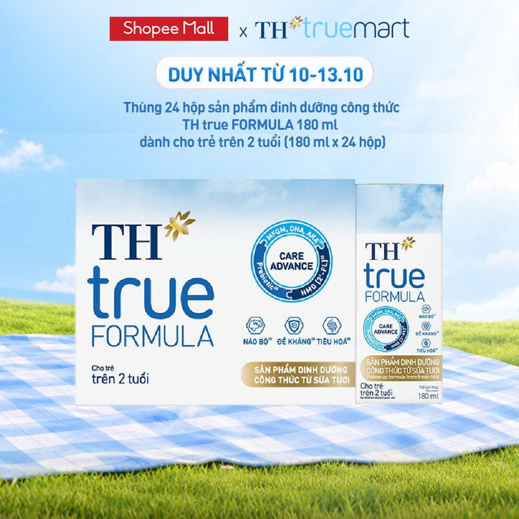 Thùng Sản phẩm Dinh Dưỡng Công Thức TH true FORMULA milk 180ml Dành Cho Trẻ Trên 2 Tuổi (24 Hộp)