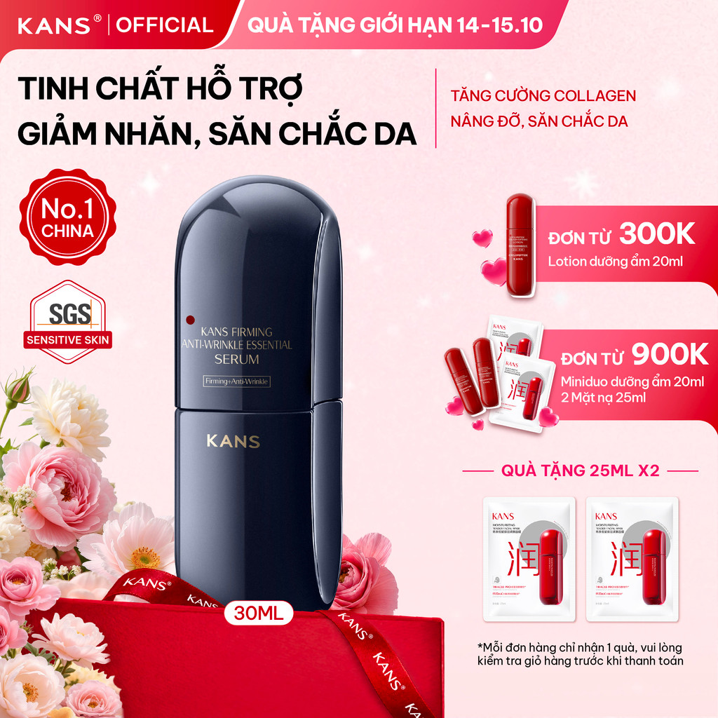 [HÀNG MỚI VỀ] KANS Serum Săn Chắc Da & Giảm Nếp Nhăn 30ml Giúp Tăng Độ Đàn Hồi, Hỗ Trợ Thúc Đẩy Collagen, Chống Lão Hóa