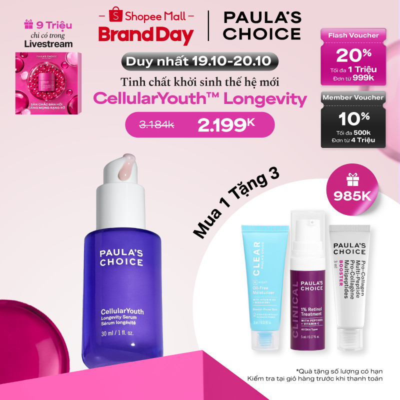 Tinh chất khởi sinh thế hệ mới CellularYouth™ Longevity Serum Paula's Choice 30ml 2250