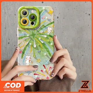 Ốp Lưng Cho OPPO Reno14F Reno14 Pro Reno 13F Reno13 Pro Reno12 F Reno 11F Reno10 Reno8Z Reno7Z Reno8T Reno5 Reno4 Reno6z Pháo Hoa Xanh Dễ Thương Mắt Thỏ Vỏ Điện Thoại TPU