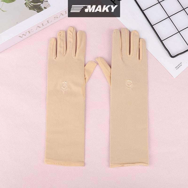 Newwellknownepic 1 Cặp Găng Tay Lái Xe Co Giãn Nữ Chống Tia UV Giữa Dài Găng Tay Thoáng Khí Cho Mùa Xuân Mùa Hè Găng Tay Mỏng VN