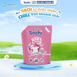Nước Giặt Xả Cho Bé Sachi Organic Hương Thơm Dịu Nhẹ Giúp Làm Mềm và Giữ Bền Màu Vải - An Toàn Cho Trẻ Nhỏ- Túi 3,2 lít