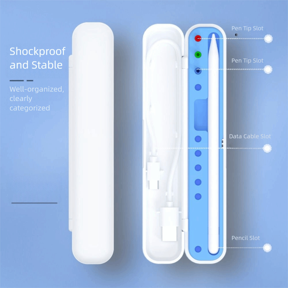 Hộp đựng bút cảm ứng máy tính bảng bảo vệ ABS, Hộp đựng bút cảm ứng PP chống sốc di động 10 khe cắm bút Stylus cho văn phòng thế hệ 1 / 2 / 3