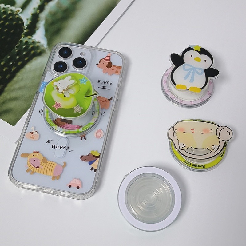 Giá đỡ điện thoại từ tính xoay trái cây xanh Hàn Quốc cho giá đỡ hộp sạc không dây IPhone